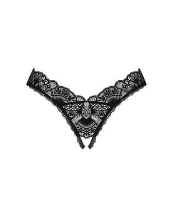 Мереживні стрінги Obsessive Donna Dream crotchless thong M/L Black, відкритий доступ Львов