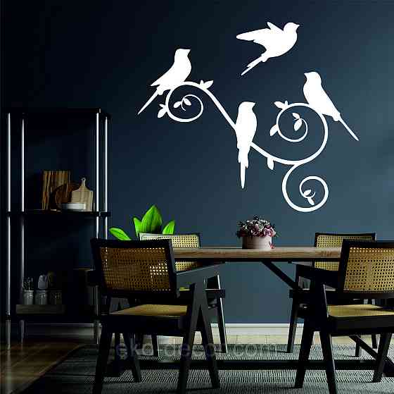 Декоративное настенное Панно «Птички», Декор на стену 50*36 см, Белый Киев