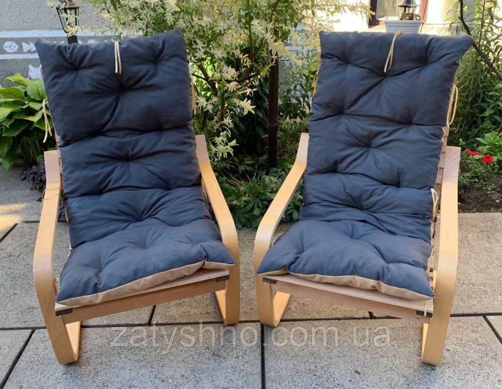 Крісло дерев'яне з подушкою Київ - фото 1