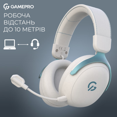Навушники GamePro Asgard Freya Pro Wireless White/Blue (HSW201WB) Вінниця - фото 2