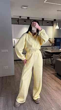 Жіночий повсякденний теплий комбінезон із флісу Лимонний Одеса