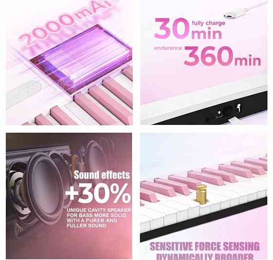 Цифрове піаніно 88 клавіш (вагові)• Складне магнітне • Акумулятор. Харків