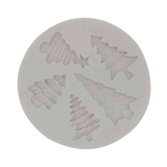 Молд новогодний Елочки 10 см серый Киев