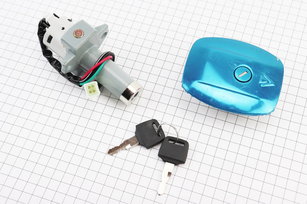 Замки к-кт (запалювання, кришка бака прямокутна) 125J Київ - фото 1