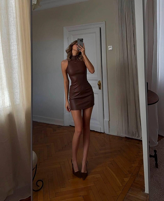 Жіноча приваблива сукня з еко-шкіра на замші Одеса - фото 2