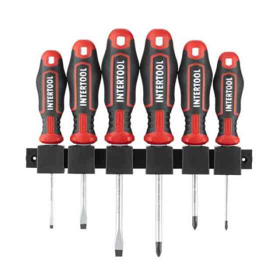 Набор отверток, 6 ед., S2, 75-100 мм (SL3, SL5, SL6, PH0, PH1, PH2) STORM INTERTOOL VT-3436 Киев