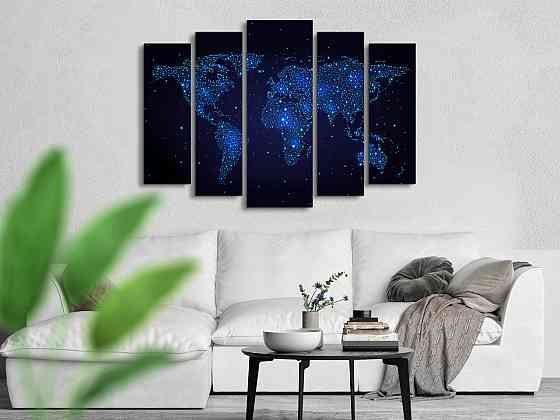 Модульна картина у вітальню / спальню Зоряна Карта світу Art-484_5 ( 80х118см ) Київ