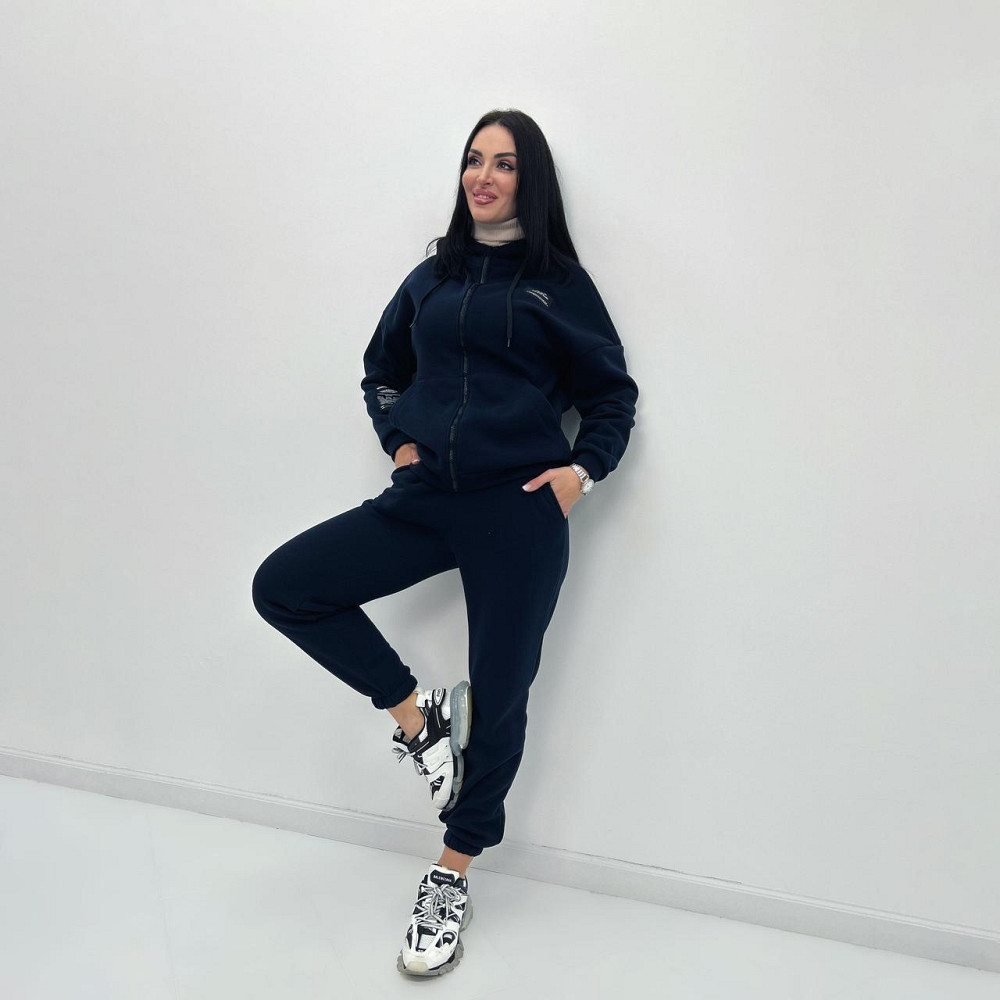 Жіночий спортивний костюм з нашивками "Walker" оптом | Норма Темно-синій, 46-48 Київ - фото 5