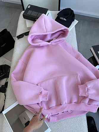 Женская утепленная оверсайз худи трехнить на флисе Одесса