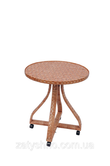 Стіл із лози журнальний на колесах Київ - фото 1