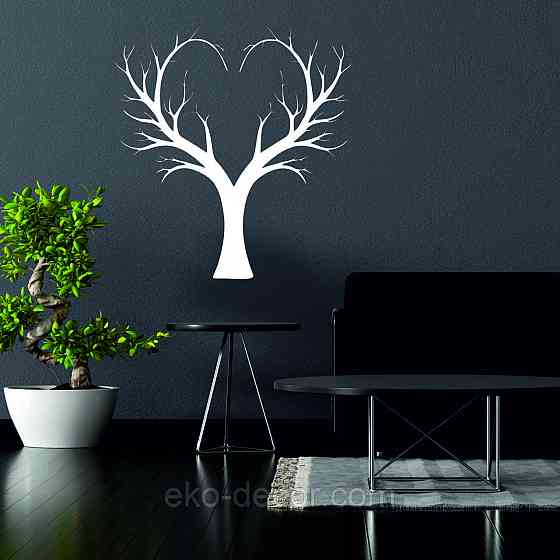 Декоративное настенное 3D Панно «Дерево Сердце» Декор на стену с объемом 70*65 см, Белый Киев