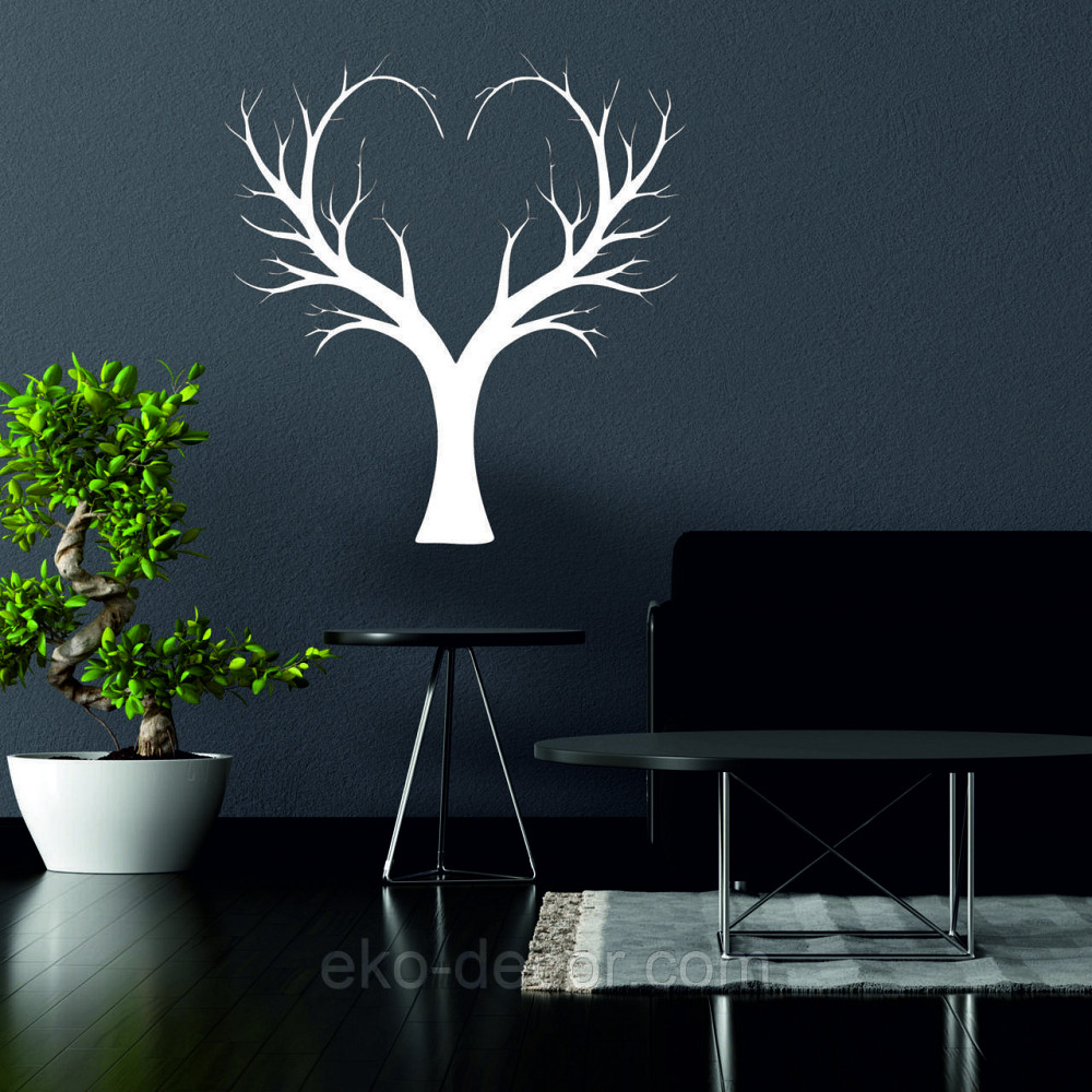 Декоративное настенное 3D Панно «Дерево Сердце» Декор на стену с объемом 70*65 см, Белый Киев - изображение 2