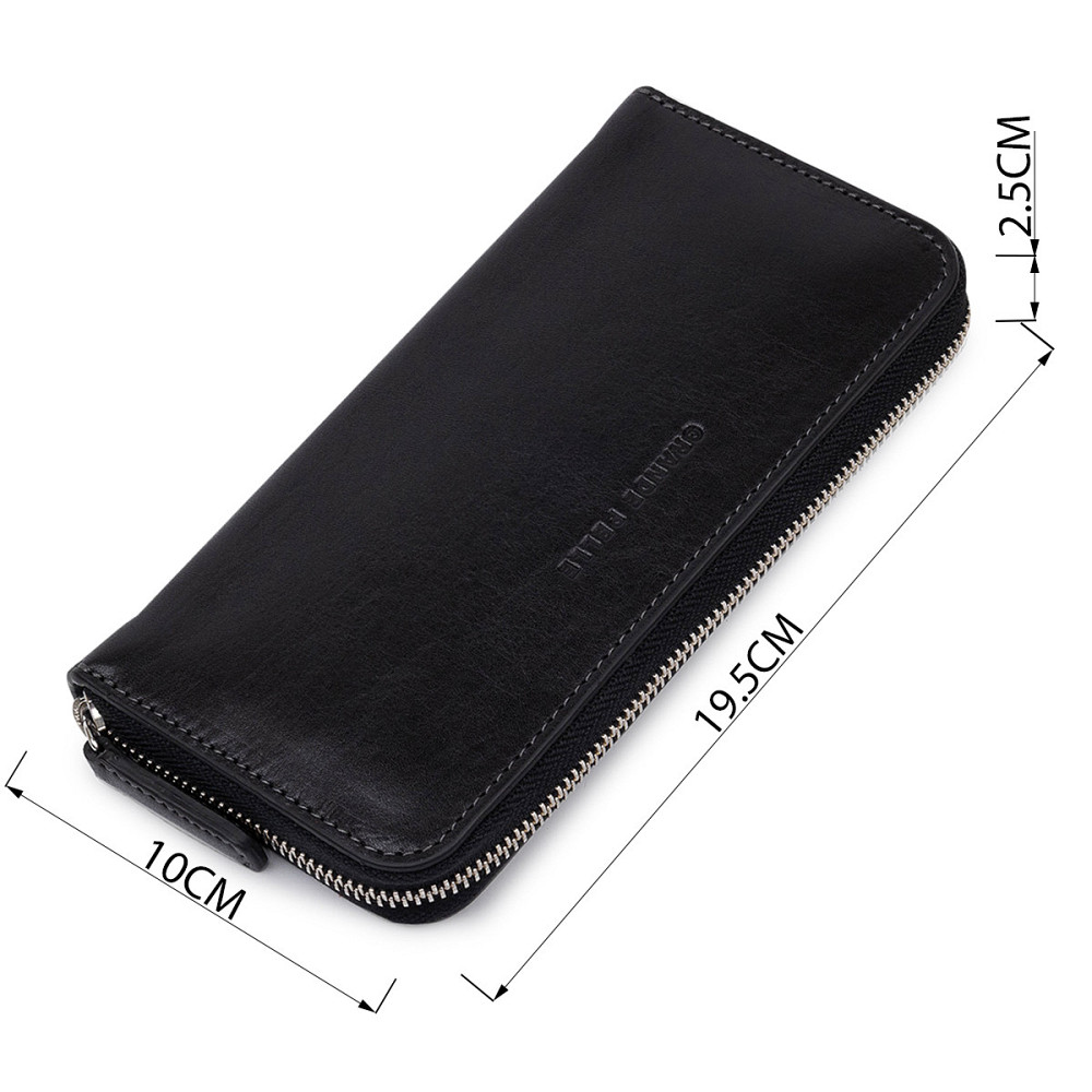 Кожаный женский кошелек на молнии Черный (GRANDE PELLE) Киев - изображение 7