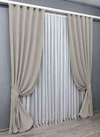 Комплект готовых штор VR-Textil Микровелюр Petek YL № 1803ш Светло-серый 200х295 см 2 шт (32-118) Киев