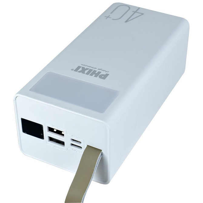 Универсальная зарядная батарея Phixi Power Bank 40000Mah (Белый) Винница - изображение 1