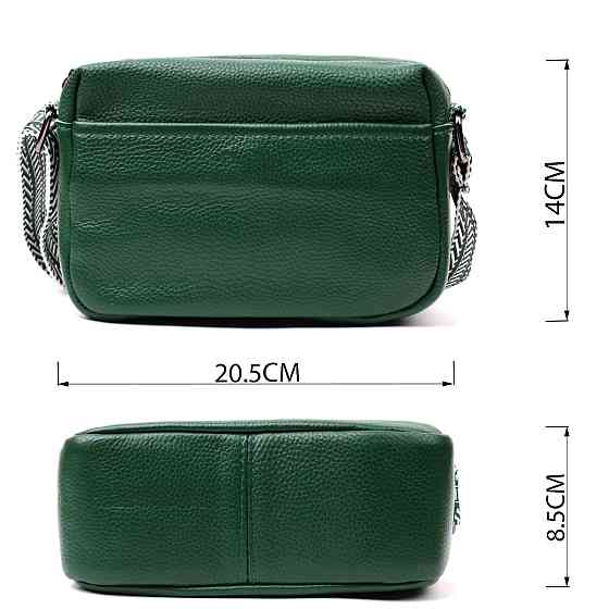 Сумка на одне відділення для стильних жінок із натуральної шкіри Vintage 22603 Зелена Київ