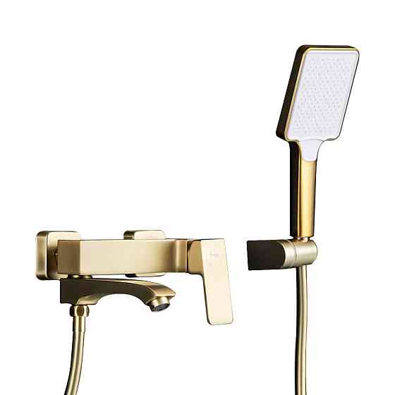 Змішувач для ванни FRAP F3276-3 з душовим гарнітуром, золотий сатин Київ