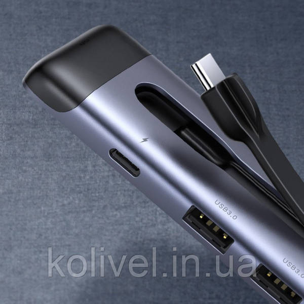 Док-станція USB3.0 Type-C --> HDMI/USB 3.0x3/HDMI/Type-c PD Ugreen CM285 Сіра (70408) Київ - фото 8