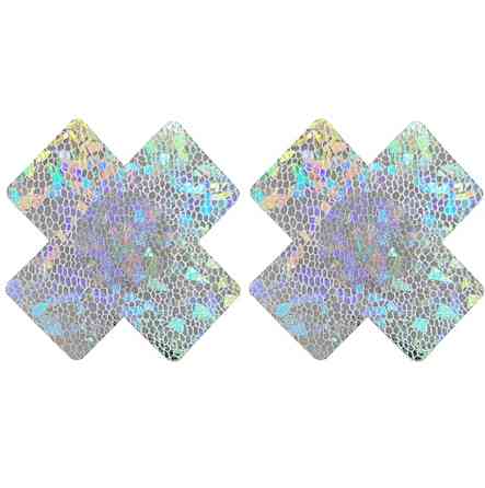 Наклейки на груди Хрести 8 на 8 см сріблястий Київ