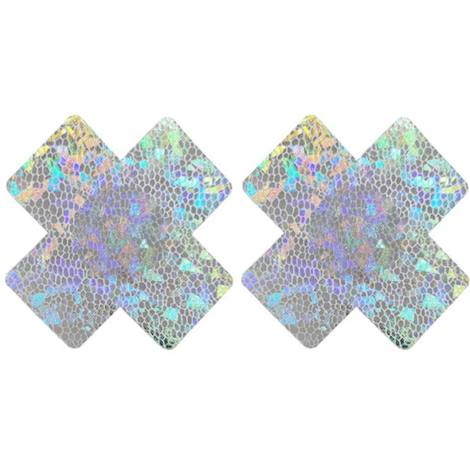 Наклейки на груди Хрести 8 на 8 см сріблястий Київ - фото 1