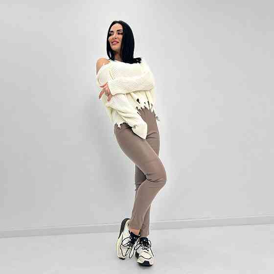 Стильні шкіряні штани жіночі "Casual" (тонкі) оптом | Норма Київ