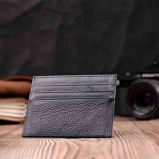 Стильный кард-кейс из натуральной кожи ST Leather 22447 Черный Киев