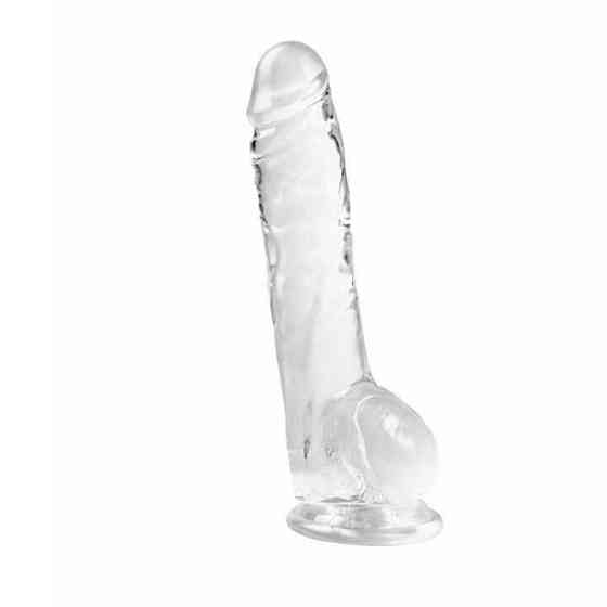 Гибкий фаллос на присоске - 15.5x10.5x3 см - Прозрачный Винница