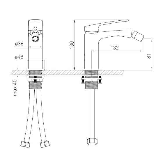 Змішувач для біде VOLLE CANTE cepillado níquel нікель 1512.021002 Київ