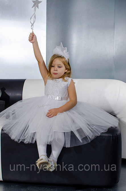 Детское нарядное белое платье Снежинка-кружево Кривой Рог - изображение 3