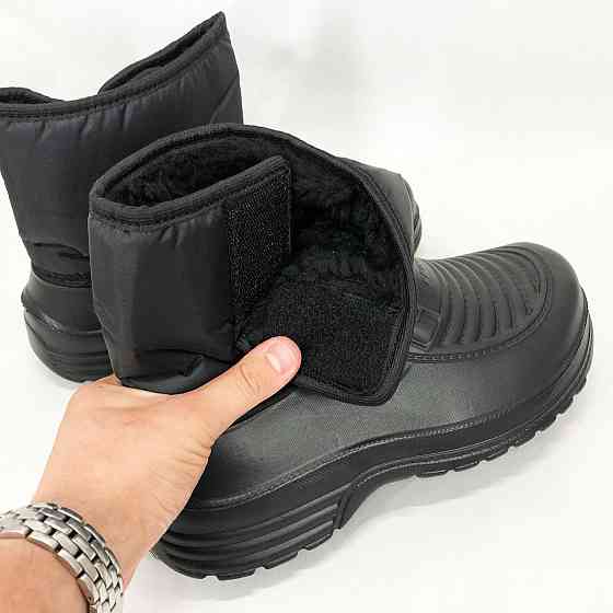 Осіннє утеплене взуття 45р 28см, Гумові утеплені чоботи чоловічі короткі, Зручне чоловіче взуття легке AW-96 Львів