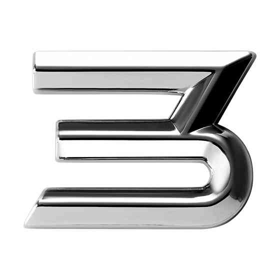 Наклейка 3 см (грань) Цифра 3 Київ