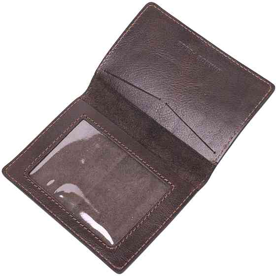 Кожаная обложка на военный билет Слава ЗСУ GRANDE PELLE 16747 Коричневая Киев