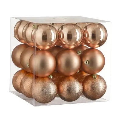 Ялинкова іграшка House Of Seasons Кульки Пластик 27 шт D8 см Персик (8720967923410) Вінниця - фото 1