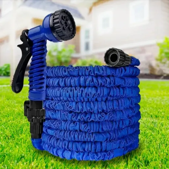 Шланг для поливання розтяжний + пістолет 7 положень Magic Hose 75 метрів (синій) Київ