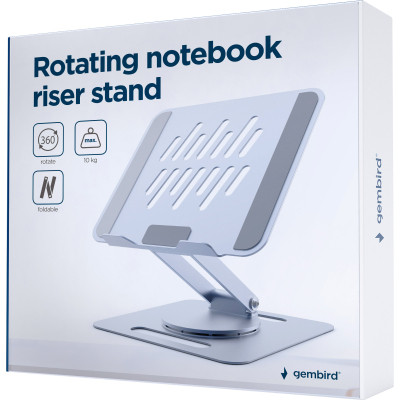 Подставка для ноутбука Gembird до 15.6", регулируемая, вращающаяся, алюминий (NBS-DR1-01) Винница - изображение 4