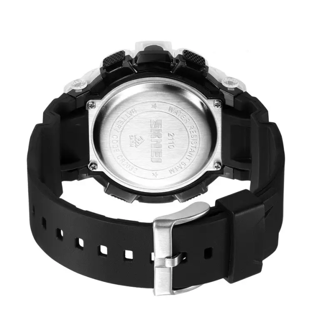 Часы мужские спортивные наручные Skmei 2110 (Черный с белым) Киев - изображение 8