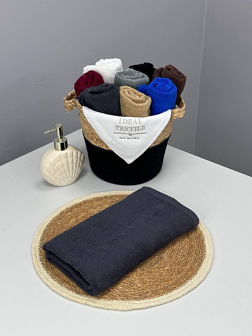 Рушник однотонний Ideal Textile 50х90 см 400 г/м2 графітовий (56860918) Чернівці - фото 2