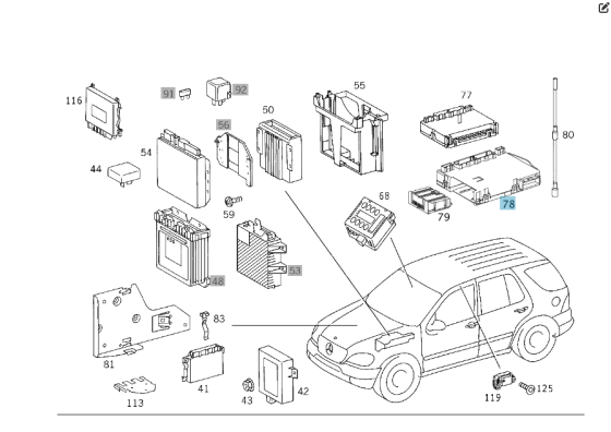 Mercedes-Benz  A1635455432 Блок комфорту EAM ML W163 Одеса