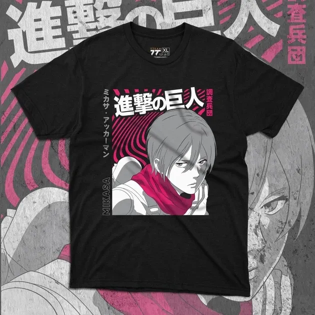Футболка для підлітка хлопчика з принтом Атака Титанов Микаса 2 Розмір 160 Anime10688 Дніпро - фото 1