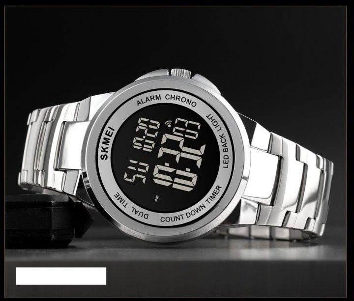 Чоловічий наручний годинник Skmei 1712 Сріблястий з чорним циферблатом Вінниця - фото 4