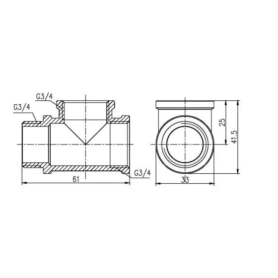 Тройник Thermo Alliance Forte 3/4" ВВН SF36320 Київ