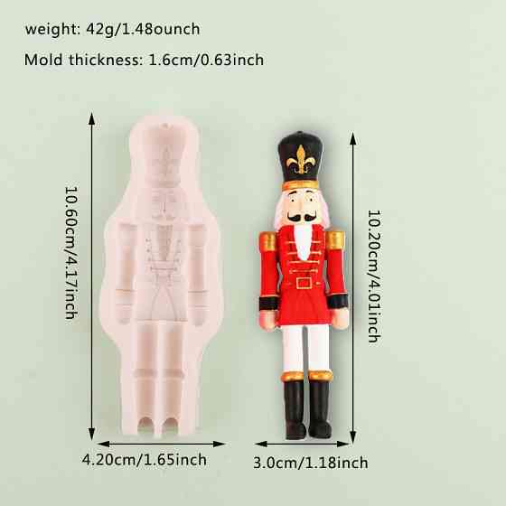 Молд силиконовый Щелкунчик 106 на 42 мм серый Киев