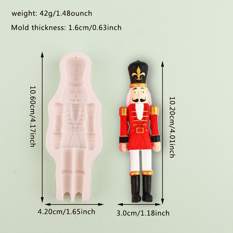 Молд силиконовый Щелкунчик 106 на 42 мм серый Киев - изображение 2