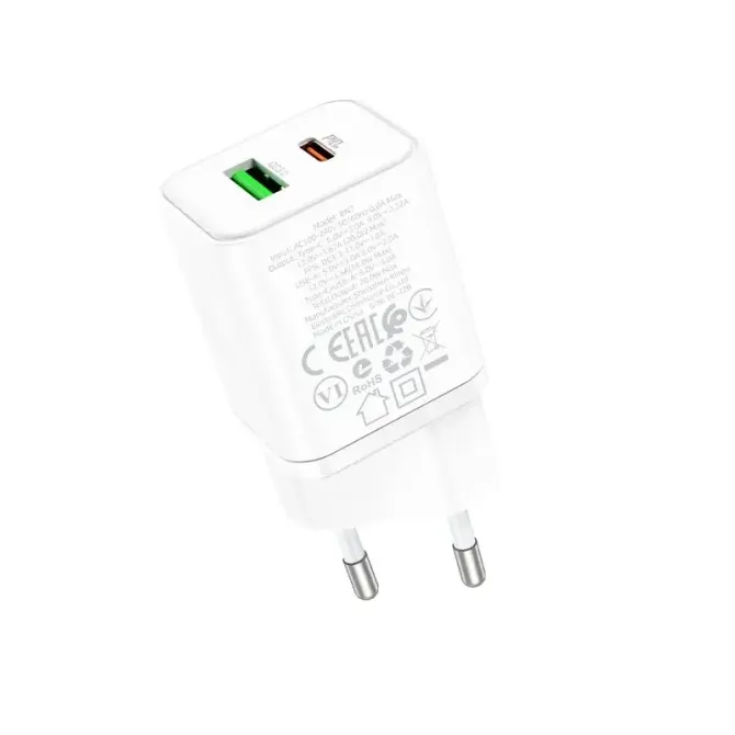 Borofone BN7 зарядний пристрій 220В 20Вт QC3.0 з USB виходом – швидка безпечна зарядка смартфонів і гаджетів Одеса - фото 14