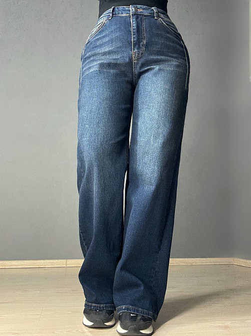 Джинси жіночі Its Basic 2507-2 палаццо стрейчеві з виточками сині, синій, 48, 48, 93 см, 123 см Київ - фото 17