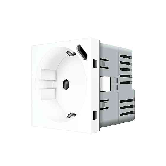 Електрична розетка з USB Type-C 18Вт для зарядки, з заземленням, LIVOLO, сіра, скляна рамка, 250В 16А (VL-C7CTF16A.UC18W-2IP) Коломыя