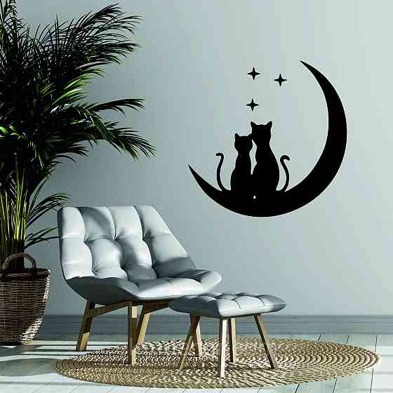 Декоративное настенное 3D Панно «Коты» Декор на стену с объемом 90*90 см, Черный Киев