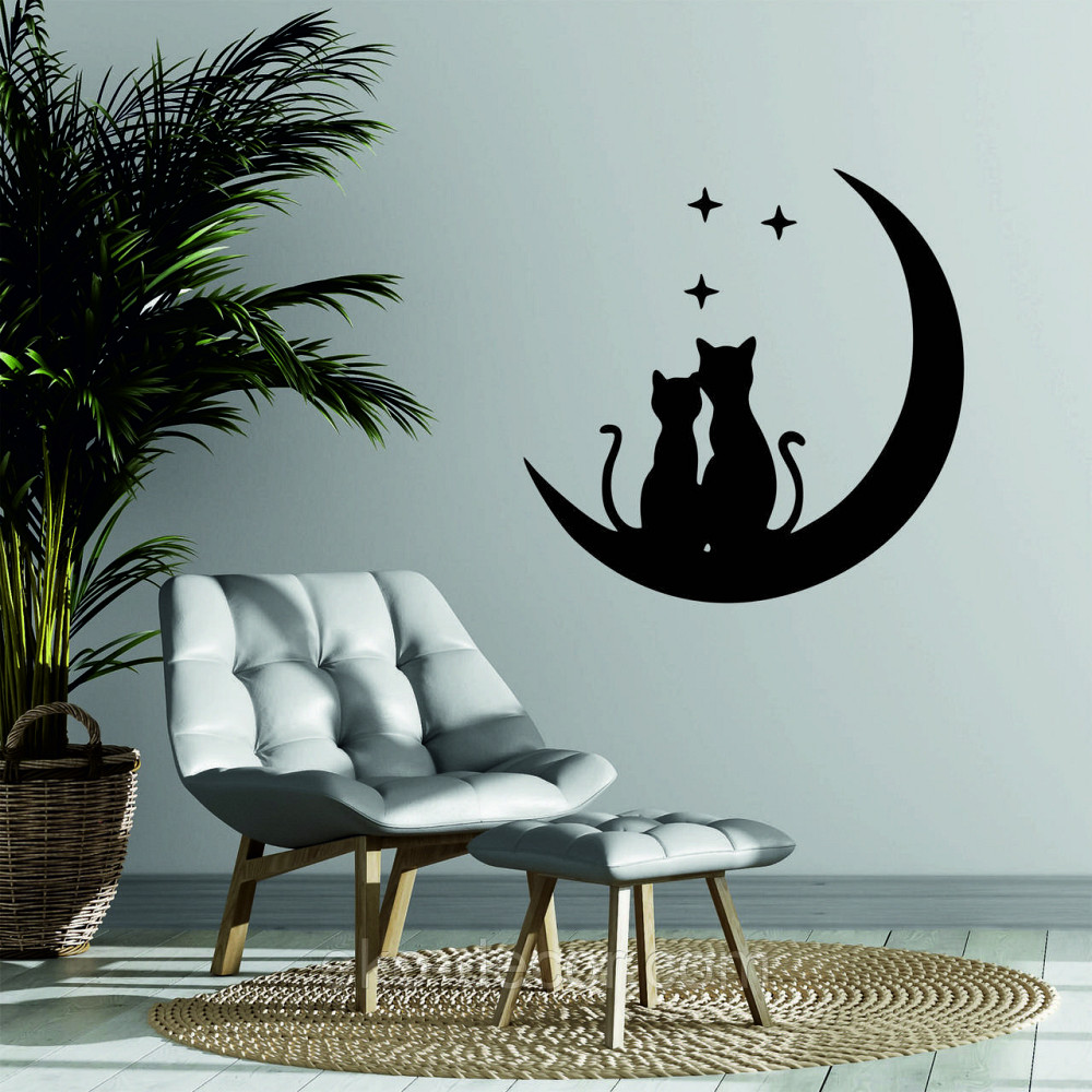 Декоративное настенное 3D Панно «Коты» Декор на стену с объемом 90*90 см, Черный Киев - изображение 3