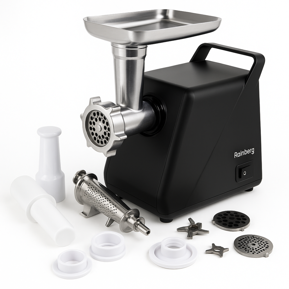 Электромясорубка с насадками для сока и колбас Rainberg RB-679 3000Вт, Домашняя электромясорубка ZE-48 Львов - изображение 20