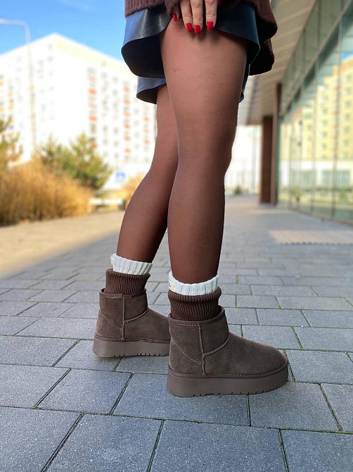 Угги жіночі HENGJI T56-7 шоколадні (зима, замша натуральна) (6010) Коломыя - изображение 7